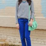 Royal Blue Pants Outfit Ideas minus that horrible shade of green .