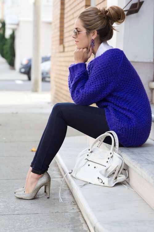 royal blue sweater for fall | Blue sweater outfit, Fashion, Sty