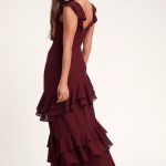 Stunning Maxi Dress - Ruffled Maxi Dress - Burgundy Maxi Dre