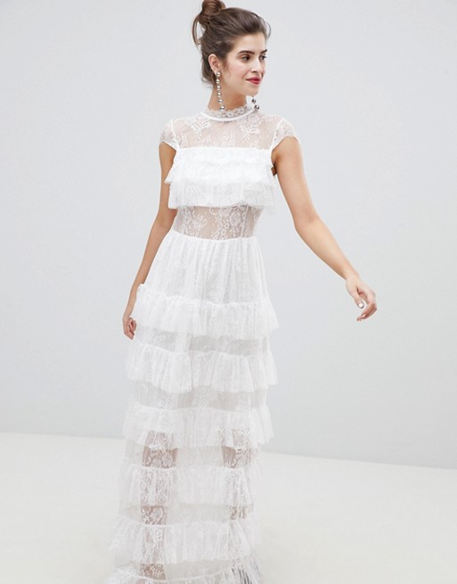 Vero Moda Lace Ruffle Maxi Dress | AS