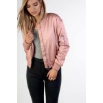 Rose Satin Bomber Jacket ($71) ❤ liked on Polyvore featuring .
