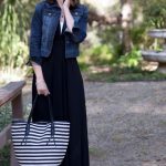 Daily denim jacket outfit ideas for women girl | Black dress .