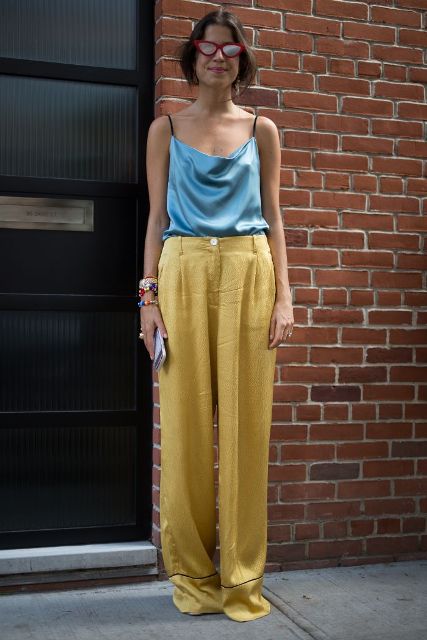 15 Stylish Outfit Ideas With Satin Pants - Styleohol