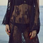 Rise And Shine Black Lace Beach Cover-up Outfit Idea | Lace .
