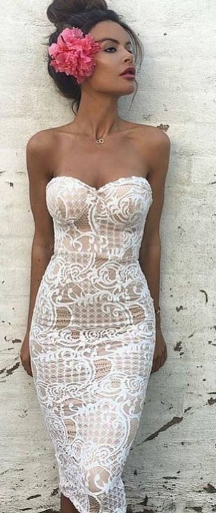 summer #ultimate #classy #outfitideas | White Lace Off The .