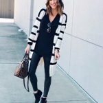 cardigan #blackoutfit #casualfashion #casual striped black and .