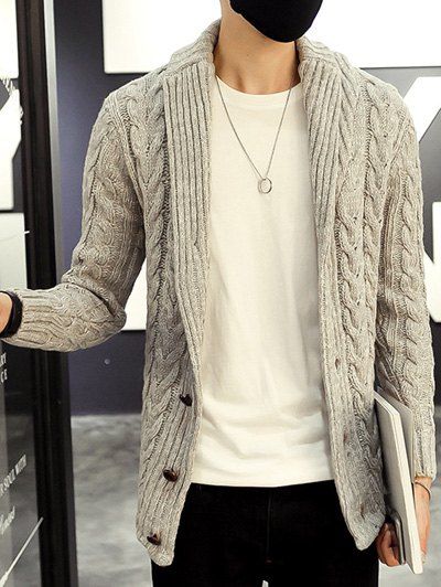 Shawl Collar Cable Knitted Cardigan | Cable knit cardigan .