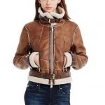 Details about New Armani Exchange Womens Faux Shearling Bomber .