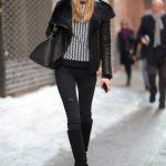 Classic Black Outfit Idea with Shearling Jacket | Styles Week
