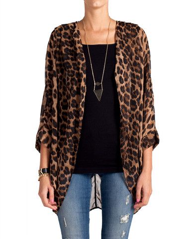 Semi Sheer Leopard Cardigan | Fashion, Leopard cardigan, Cloth