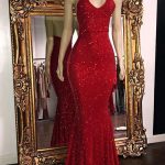 Sparkly Red Sequins Prom Dresses 2019 Halter Mermaid Long Prom .