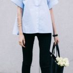 Short-sleeve shirt + skinny jeans (ballet shoes) | Simple outfits .