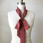 Red clay silk skinny scarf. 70″x 2″ Versatile as a choker scarf .