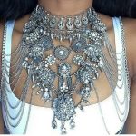 jewels, boho, bohemian, choker necklace, swag, silver, statement .