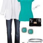 White Turquoise Black Silver Jeans Outfit | Fashion, Stylish .