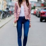40+ How Wear Silver Shoes Outfits Ideas | Pink bomber jacket .