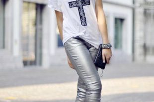 How to Wear Silver Pants: 15 Shiny Outfit Ideas for Women | Silver .