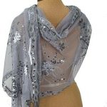 Silver Sequined Embroidered Evening Wrap Shawl | Evening shawls .
