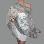 Amazon.com: Silver Wedding Wrap White Organza Stole Grey Evening .