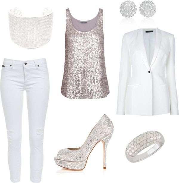 Prefect for a New Years Party! A silver sequined tank paired with .