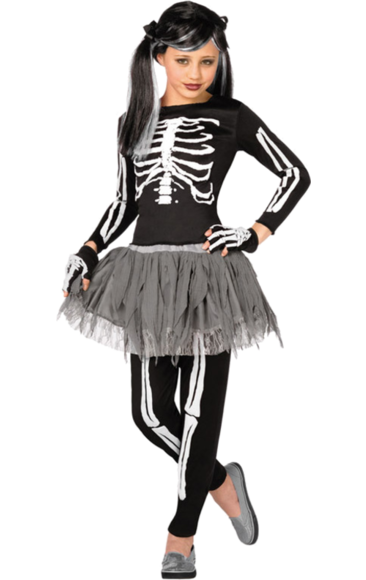 Kids Gothic Skeleton Halloween Costume | Girls skeleton costume .