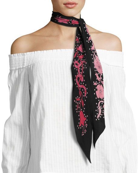 beautiful skinny scarf! Great style idea, colourful and stylish .