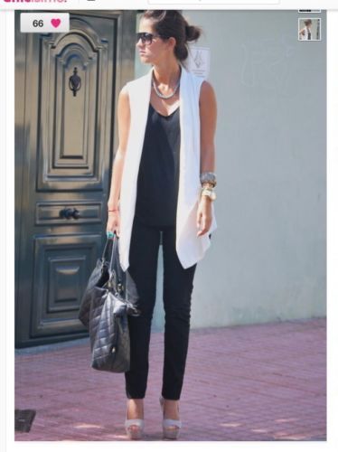 Zara Off White Cream Tuxedo Vest Sleeveless Jacket Blazer (With .