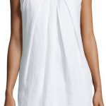 Neiman Marcus Sleeveless Linen Shift Dress, White (с изображениями .