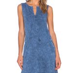 three dots Sleeveless Tunic Dress in Blue Jean | REVOL