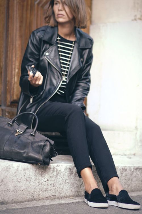 Black&White Slip Ons | Black slip on sneakers outfit, Fashion, How .