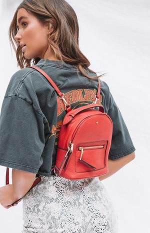 Peta & Jain Zoe Mini Back Pack Red Pebble | Small backpack purse .