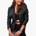 Spike Leather Jacket in Black | Fashi