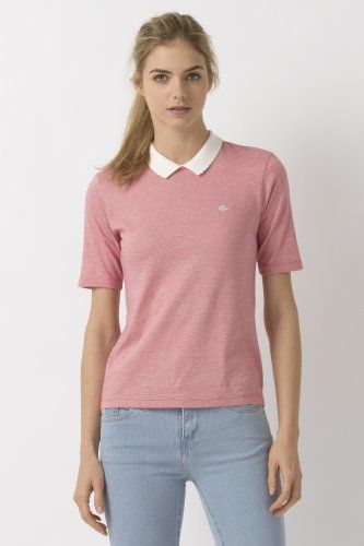 Lacoste L!VE Half Sleeve Jersey Striped Polo : Women | Polo shirt .