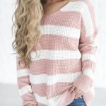 Rose Stripe Sweater - Mindy Mae's Market \ chunky knit sweater .
