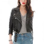 Studded loved | Leather jacket, Leather jackets women, Studded .