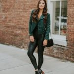 Leather Leggings For The Fall | Green leather jackets, Spanx .
