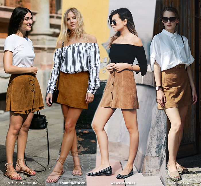 Suede Mini Skirt Outfit Ideas
  for Ladies