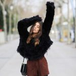Sweater: dulceida blogger shorts suede brown fuzzy black fluffy .