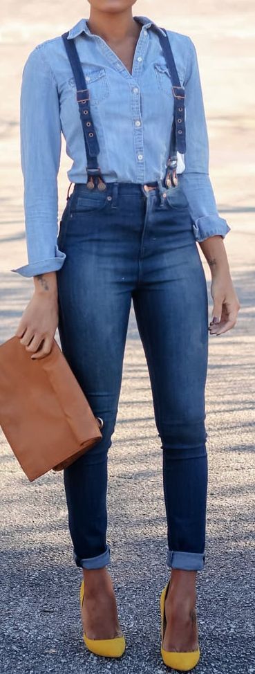 Suspender Jeans Outfit Ideas
  for Women