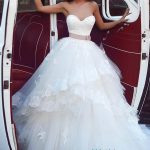 H0804 Romantic Sweetheart neckline tulle ball gown #weddingdress .