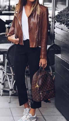 91 Best Brown leather jacket outfits images | Leather jacket .