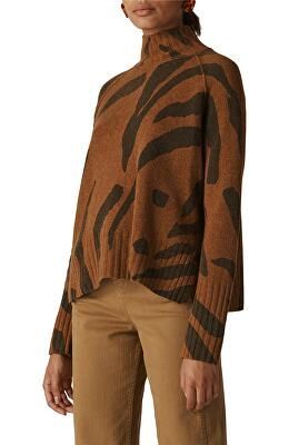 WHISTLES Designer Animal Stripe Merino Wool Sweater | Avivey .