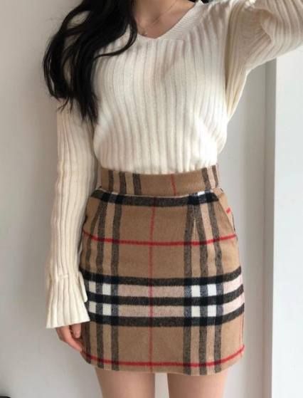 Fashion Korean Pants Style 20 Ideas For 2019 | Tartan skirt outfit .