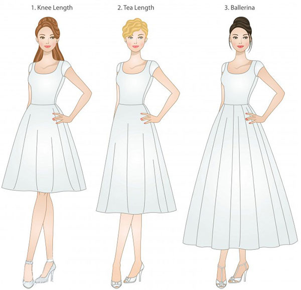 Knee Length Wedding Dresses Sketches – Fashion dress
