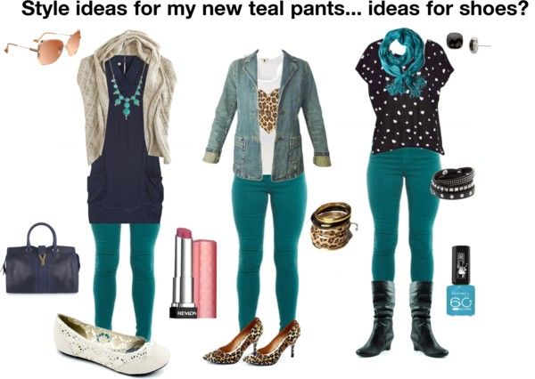 Style ideas for my new teal pants... ideas for shoes? | Teal shirt .