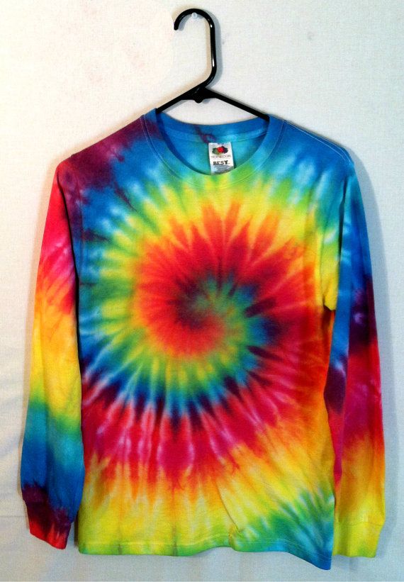 Tie Dye Shirt Long Sleeve Rainbow Spiral by RainbowEffectsTieDye .