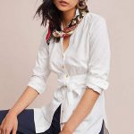 Maeve Tie-Front Poplin Blouse #ad #AnthroFave #AnthroRegistry .