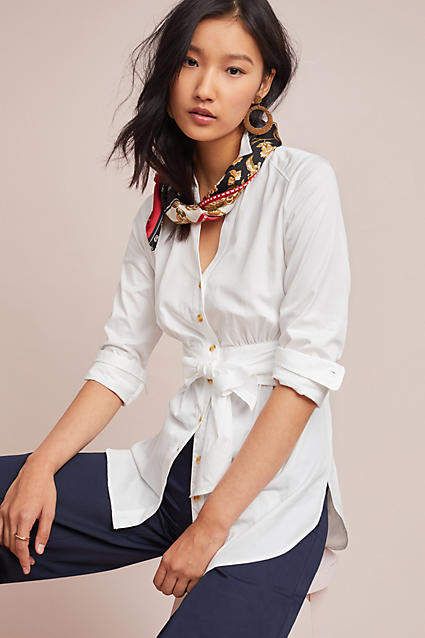 Maeve Tie-Front Poplin Blouse #ad #AnthroFave #AnthroRegistry .