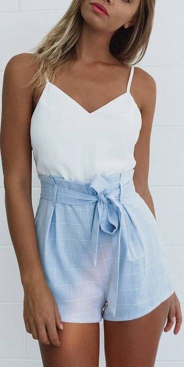 35 Adorable Outfits With Shorts For A Pretty Summer | Moda, Roupas .