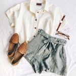 Cute Summer Outfit Ideas for Women. High Waist Tie Shorts Outfit .